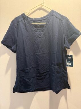 Med Couture Women's Navy V-Neck Scrub Top